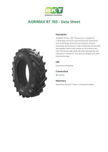 BKT Agrimax RT-765 Data Sheet