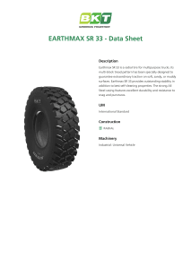 BKT Earthmax SR33 Data Sheet