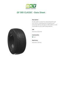 BKT GF-305 Classic Data Sheet