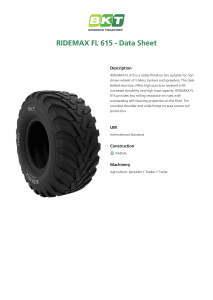 BKT Ridemax FL615 Data Sheet