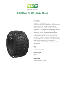 BKT Ridemax FL699 Data Sheet