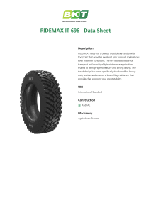 BKT Ridemax IT-696 Data Sheet