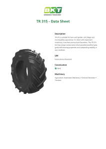 BKT TR-315 Data Sheet